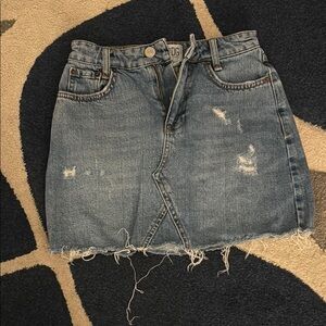 BDG Denim Distressed Skirt
